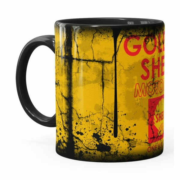 Caneca Lata De Óleo Retrô Oil Shell Preta