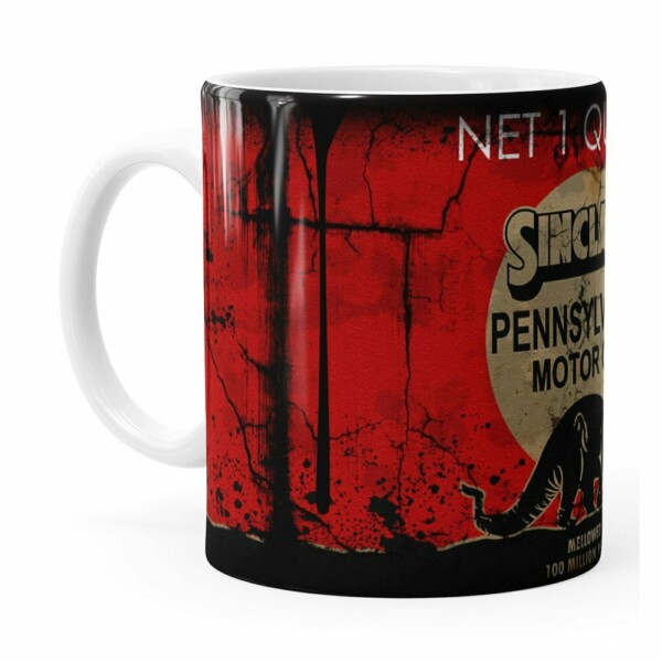 Caneca Lata De Óleo Retrô Oil Sinclair Branca