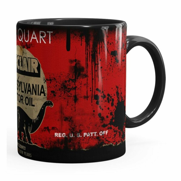 Caneca Lata De Óleo Retrô Oil Sinclair Preta