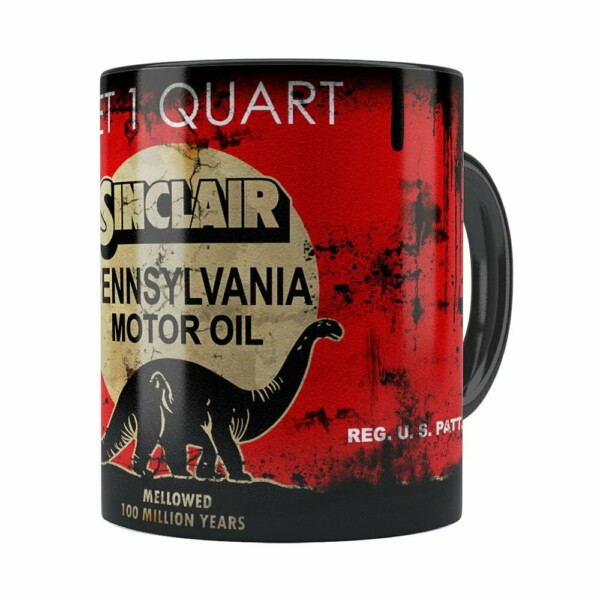 Caneca Lata De Óleo Retrô Oil Sinclair Preta
