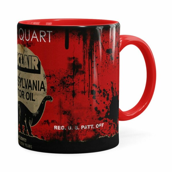 Caneca Lata De Óleo Retrô Oil Sinclair Vermelha