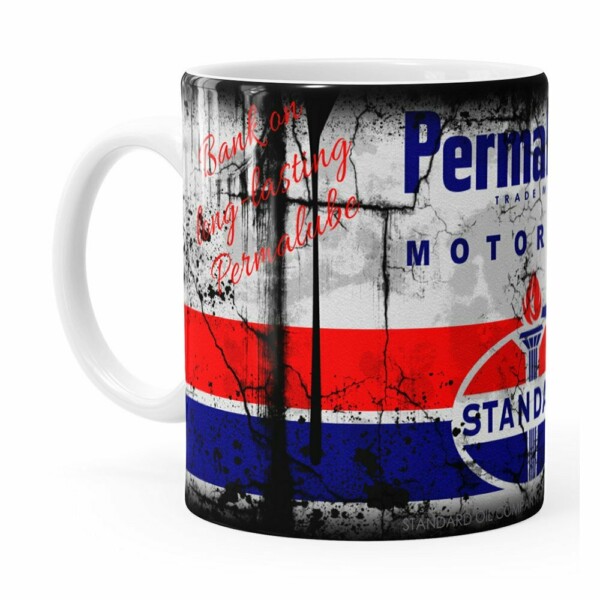 Caneca Lata De Óleo Retrô Oil Standard Branca