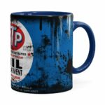 Caneca Lata De Óleo Retrô Oil Stp Azul Escuro