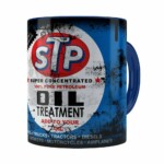 Caneca Lata De Óleo Retrô Oil Stp Azul Escuro