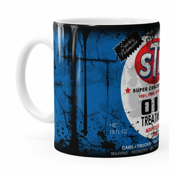 Caneca Lata De Óleo Retrô Oil Stp Branca