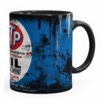 Caneca Lata De Óleo Retrô Oil Stp Preta