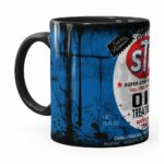 Caneca Lata De Óleo Retrô Oil Stp Preta