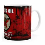 Caneca Lata De Óleo Retrô Oil Texaco Branca
