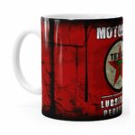 Caneca Lata De Óleo Retrô Oil Texaco Branca