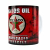 Caneca Lata De Óleo Retrô Oil Texaco Branca