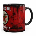 Caneca Lata De Óleo Retrô Oil Texaco Preta