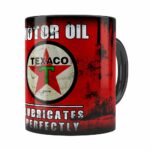 Caneca Lata De Óleo Retrô Oil Texaco Preta