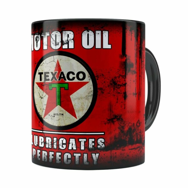 Caneca Lata De Óleo Retrô Oil Texaco Preta