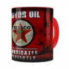 Caneca Lata De Óleo Retrô Oil Texaco Vermelha