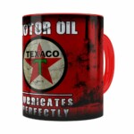 Caneca Lata De Óleo Retrô Oil Texaco Vermelha