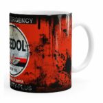 Caneca Lata De Óleo Retrô Oil Veedol Branca
