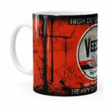 Caneca Lata De Óleo Retrô Oil Veedol Branca