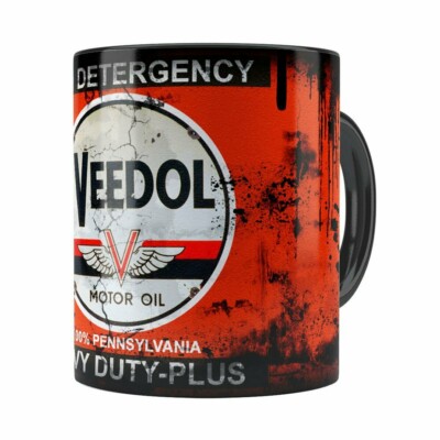 Caneca Lata De Oleo Retro Oil Veedol Preta