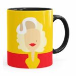 Caneca Marilyn Monroe Minimalista Preta