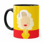 Caneca Marilyn Monroe Minimalista Preta
