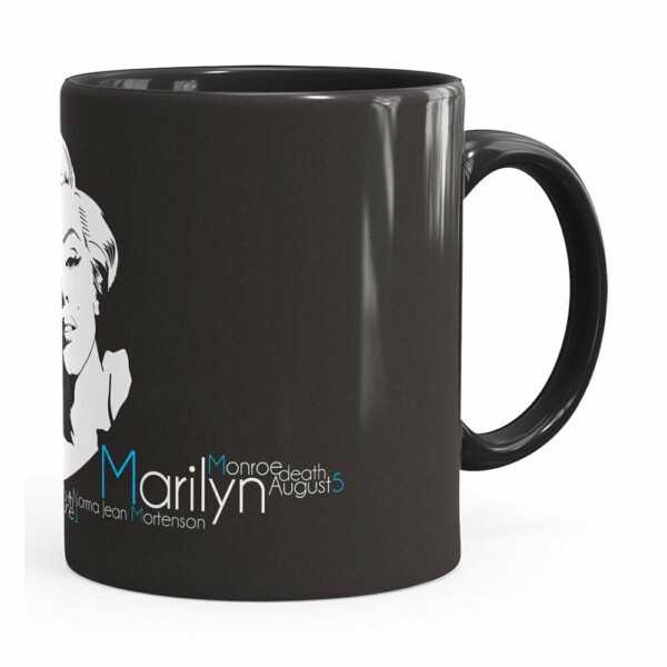 Caneca Marilyn Monroe Nascimento E Morte Preta