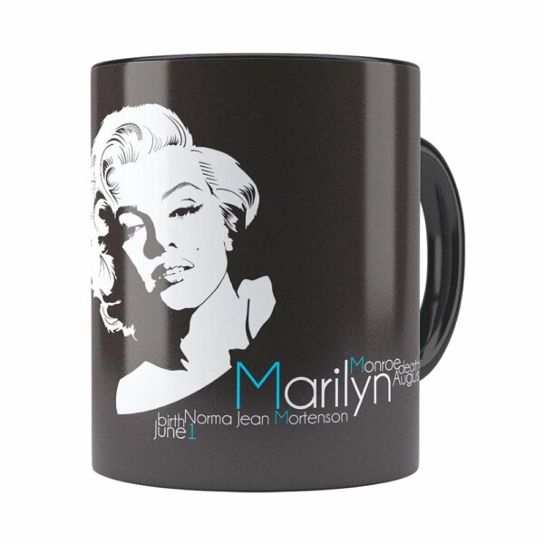 Caneca Marilyn Monroe Nascimento E Morte Preta