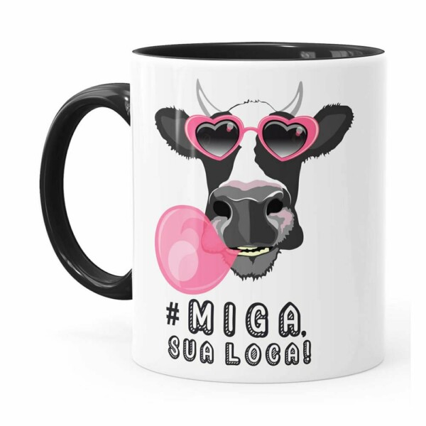 Caneca Miga, Sua Loca! Preta