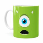 Caneca Monstros Sa Mike Minimalista Branca