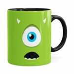 Caneca Monstros Sa Mike Minimalista Preta