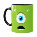 Caneca Monstros Sa Mike Minimalista Preta