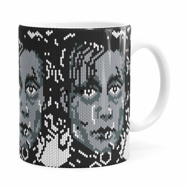 Caneca Mosaico Edward Mão de Tesoura Branca