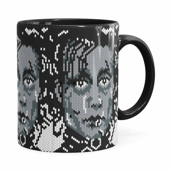 Caneca Mosaico Edward Mão de Tesoura Preta