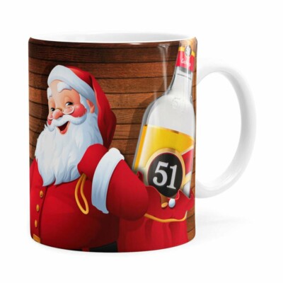 Caneca Natal Cachaça 51 Com Refrigerante Aqui Não Branca