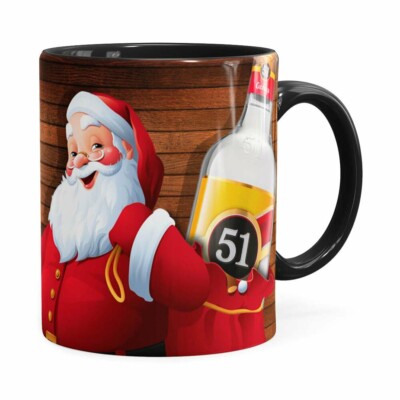 Caneca Natal Cachaça 51 Com Refrigerante Aqui Não Preta