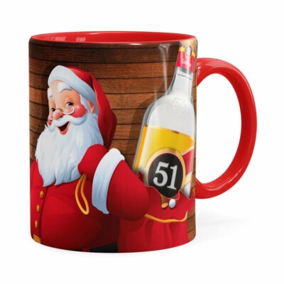Caneca Natal Cachaça 51 Com Refrigerante Aqui Não Vermelha