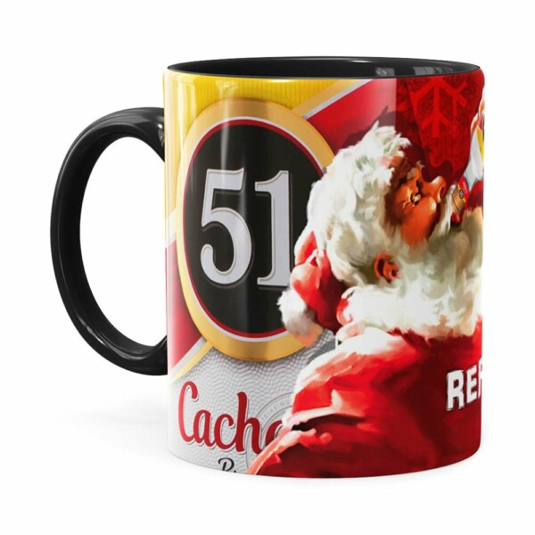 Caneca Natal Cachaça 51 Preta