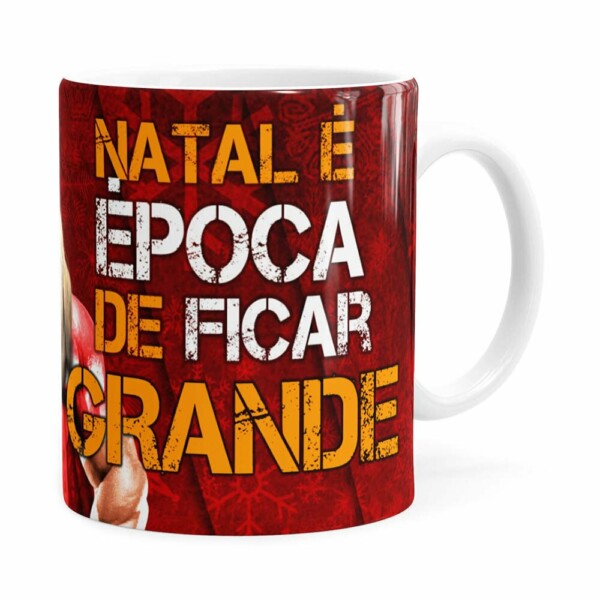 Caneca Natal Fitness Época De Ficar Grande V01 Branca