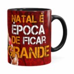 Caneca Natal Fitness Época De Ficar Grande V01 Preta