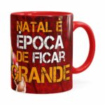 Caneca Natal Fitness Época De Ficar Grande V01 Vermelha