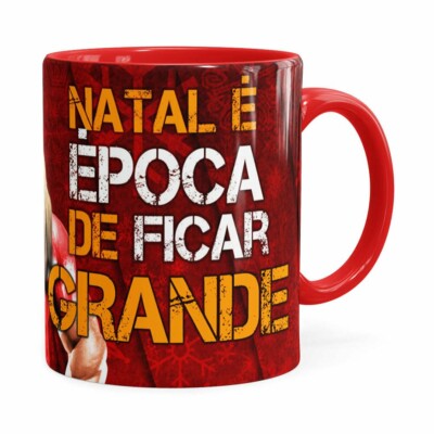 Caneca Natal Fitness Época De Ficar Grande V01 Vermelha