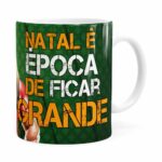 Caneca Natal Fitness Época De Ficar Grande V02 Branca