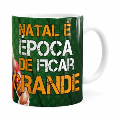 Caneca Natal Fitness Época De Ficar Grande V02 Branca
