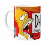 Caneca Natal Homer Simpson Duff Beer Branca