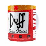 Caneca Natal Homer Simpson Duff Beer Branca