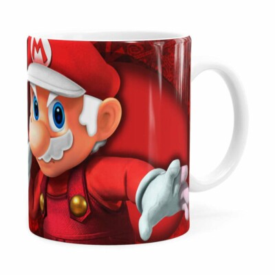 Caneca Natal Mario Bros Its Me Mario Noel V01 Branca
