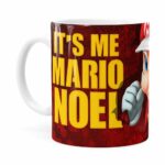 Caneca Natal Mario Bros Its Me Mario Noel V01 Branca