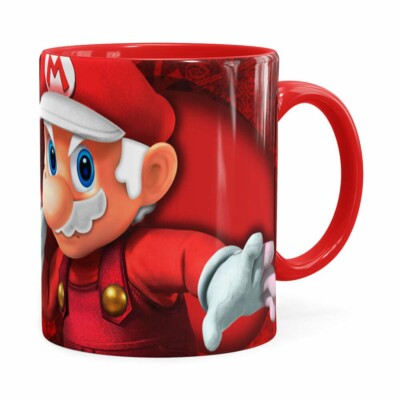 Caneca Natal Mario Bros Its Me Mario Noel V01 Vermelha