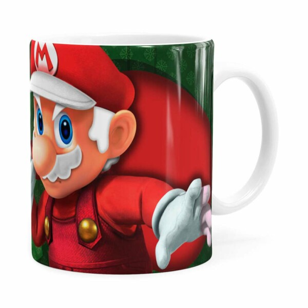 Caneca Natal Mario Bros Its Me Mario Noel V02 Branca