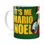 Caneca Natal Mario Bros Its Me Mario Noel V02 Branca