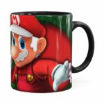 Caneca Natal Mario Bros Its Me Mario Noel V02 Preta